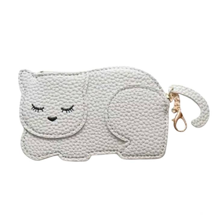 Yuko B - Wholesale Coin Purse - Women's - Katie Cat Purse - The Elegant Grey Kitten