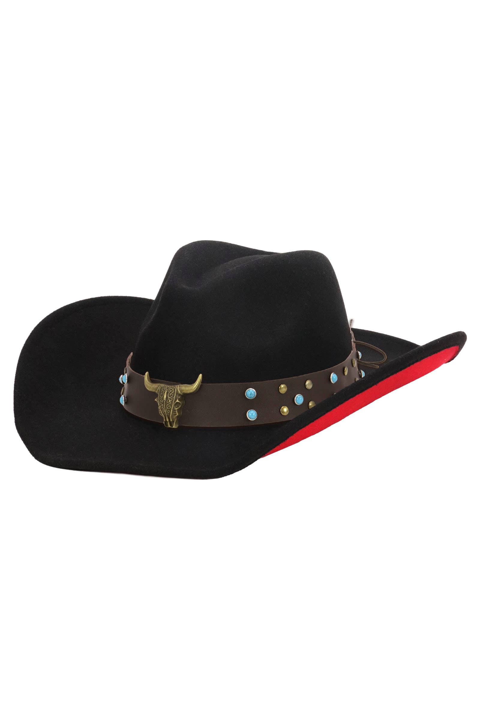 Cap Zone - Vendita all'ingrosso Cappello da cowboy - Unisex - Cappello da Cowboy in Feltro Bicolore Turchese Buffalo1