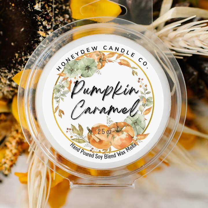 Pumpkin Caramel Wax Melt 2.5oz for wholesale by Honeydew Candle Co.
