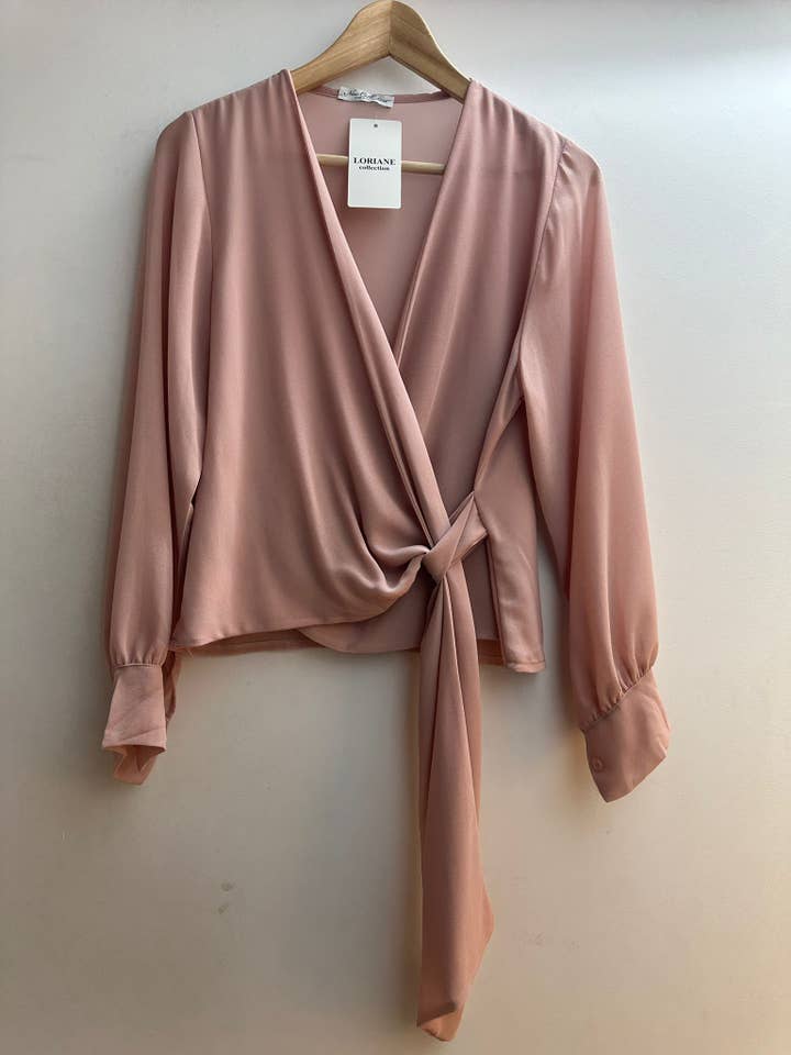 LORIANE – Blusa - Mulher por atacado – 22015U Blusa de gravata tamanho único 17