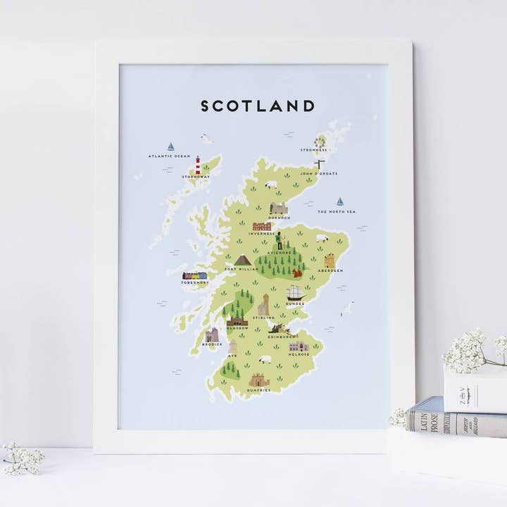Scotland Map por atacado de Pepper Pot Studios