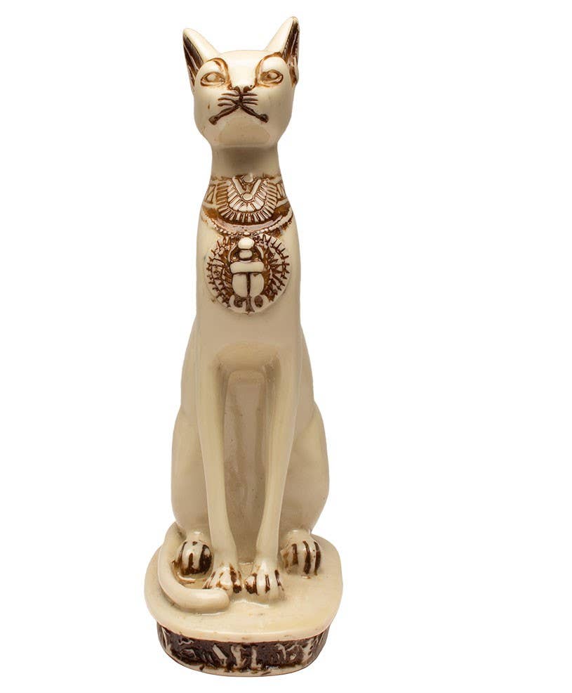 Discoveries, Inc. – Estatueta decorativa por atacado – Estátuas da Deusa Bastet - Gato Branco - Deusa Egípcia7