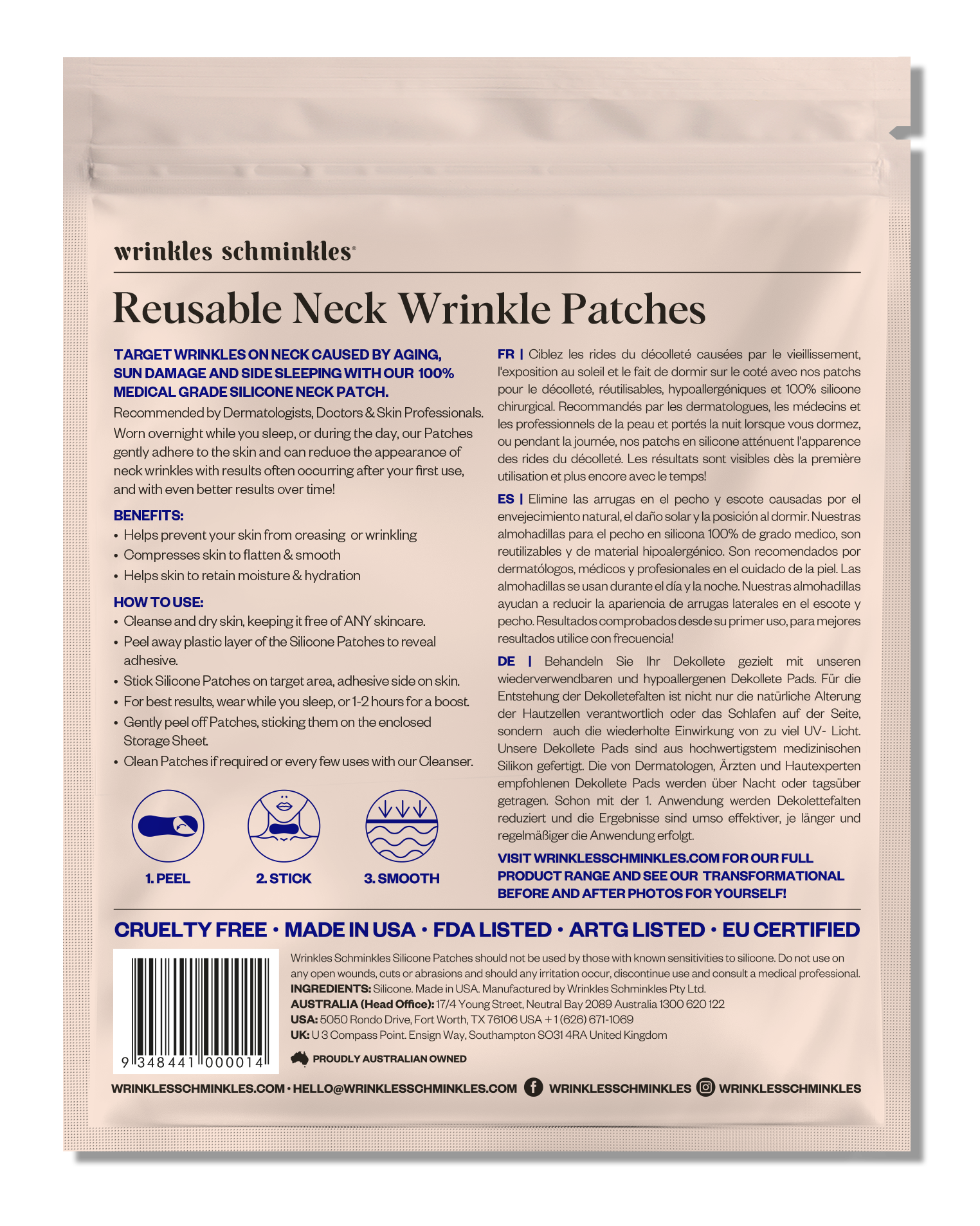 Abundance Naturally Ltd. - Wholesale Acne/Hydrocolloid Patch - Wrinkles Schminkles | Neck Wrinkle Patch1