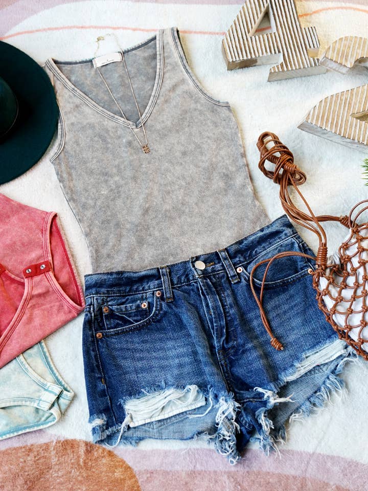 42POPS - Wholesale Bodysuit - Women's - `.Washed & Solid Cotton Bodysuit w/Snap Button closure56