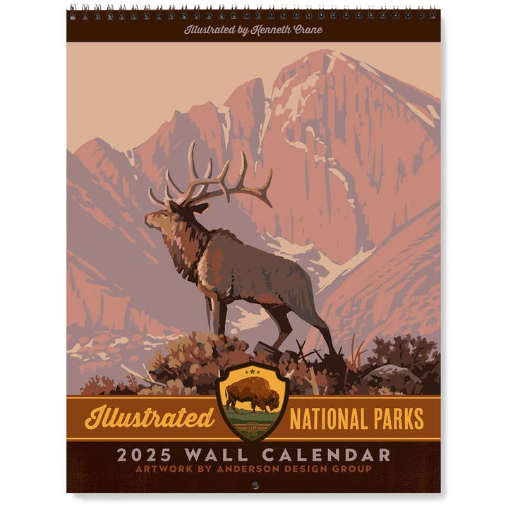 Anderson Design Group - Wholesale Calendar - 2025 Wall Calendar: National Parks by Kenneth Crane