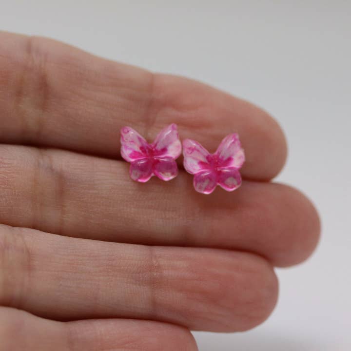 Pretty Smart - Vente Clous d'oreille - Boucles d'oreilles à tige en forme de papillon, 10 mm5