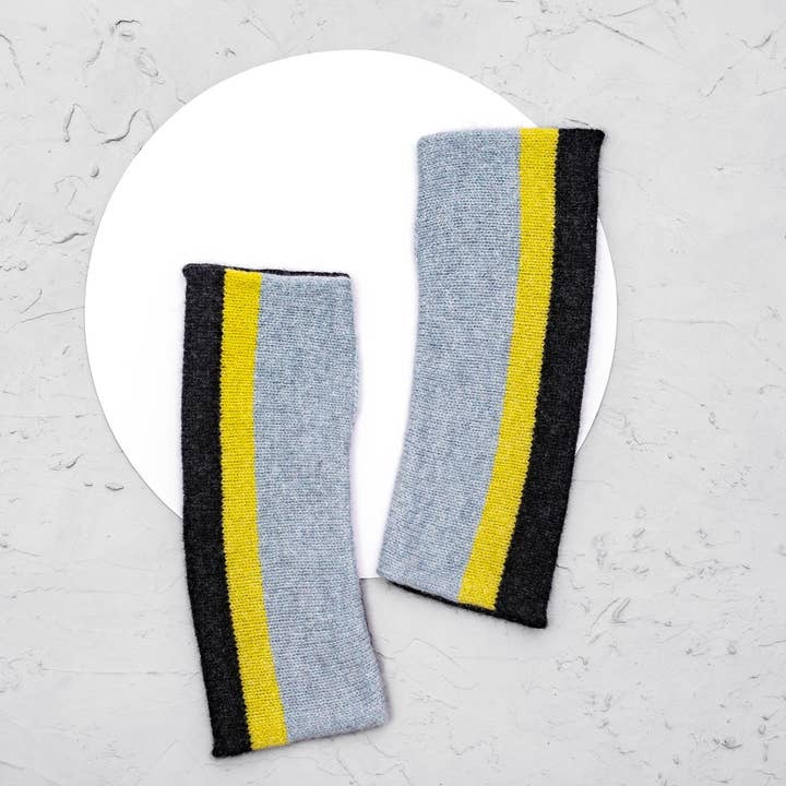 Colourful Knitted Lambswool Fingerless Arm Warmers for wholesale by Lyndsey Currie - Knitted Accessories
