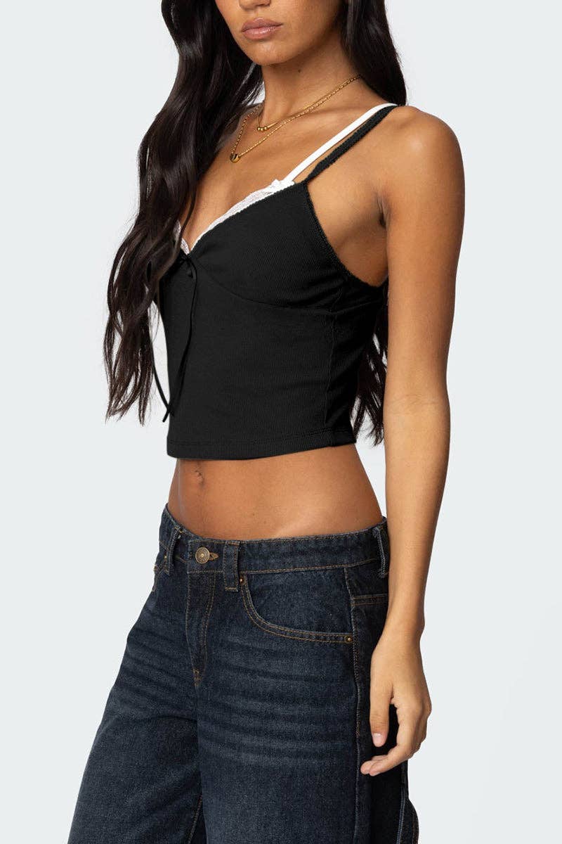 Mccolin - Wholesale Camisole - Women's - Lace-Trim Bow Accent Camisole13