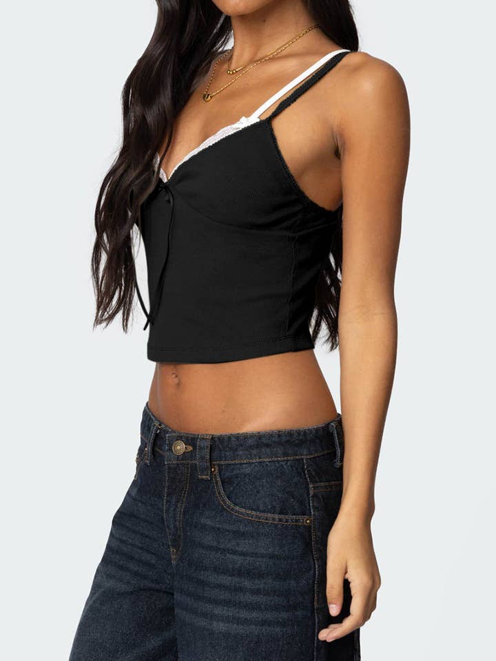 Mccolin - Wholesale Camisole - Women's - Lace-Trim Bow Accent Camisole13