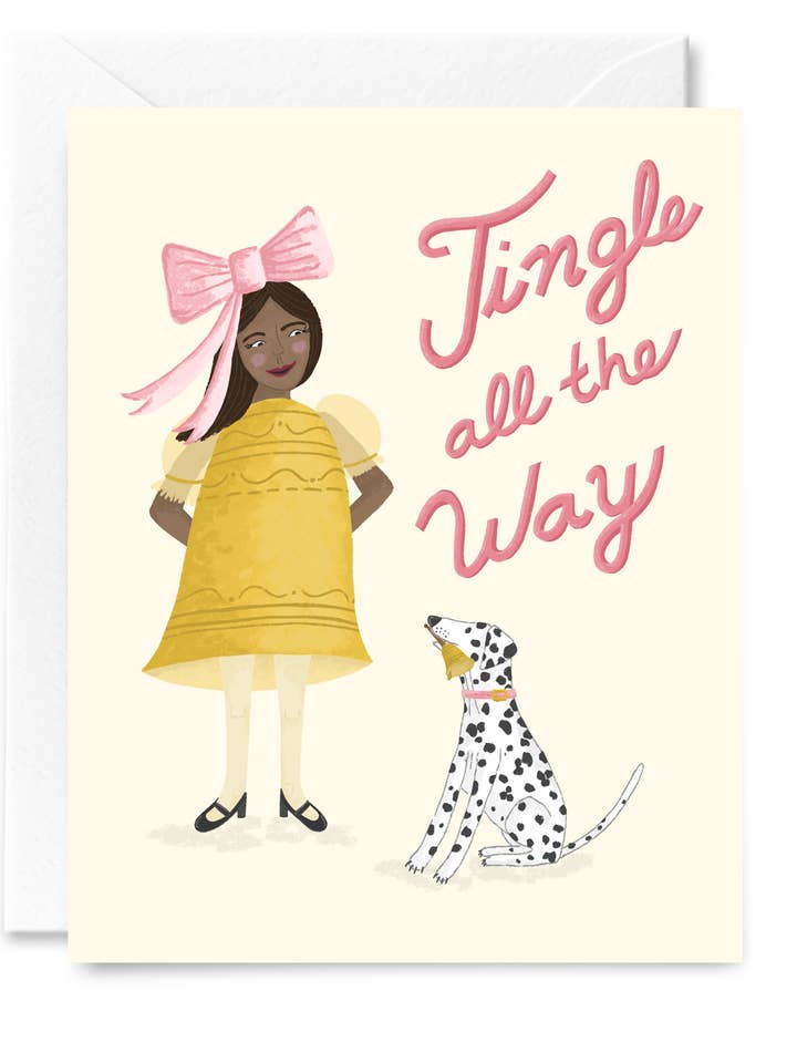 Carte de vœux de Noël Jingle All the Way Bell pour la vente par Courtney Beyer Design