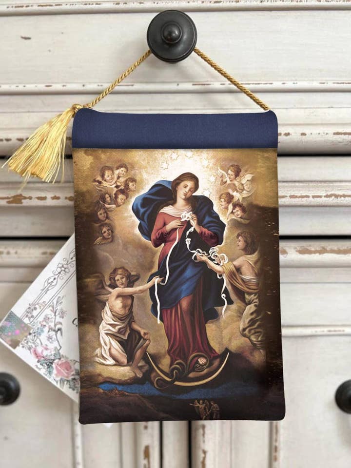 SAINT MARY UNKNOTS Velvet Blessing Carrier, Hd Image for wholesale by Made By Catholics