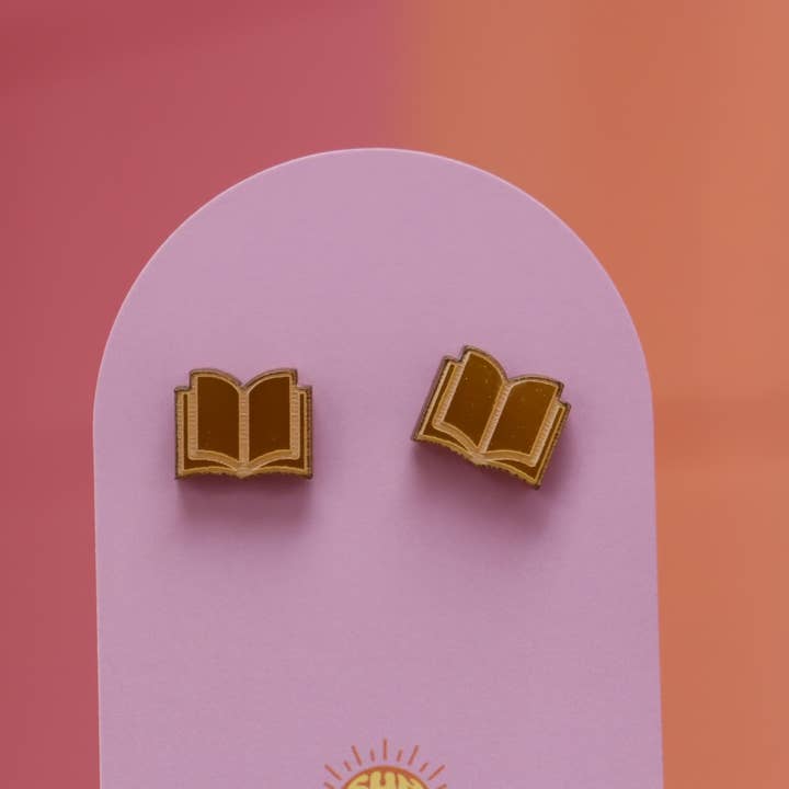 Sunshine Studio - Wholesale Stud/Post Earrings - Open Book Tiny Stud Earrings1