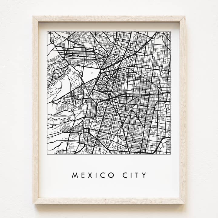 Mapa de líneas de la Ciudad de México de la Ciudad de México - IMPRESIÓN ARTÍSTICA para venta al por mayor de Turn-of-the-Centuries