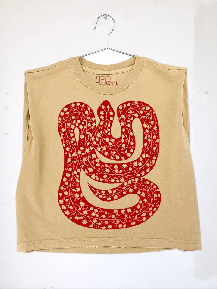 Go To Devil - Wholesale Screen Printed T-Shirt - Women's - Snake Joan Heavyweight Muscle Tee3