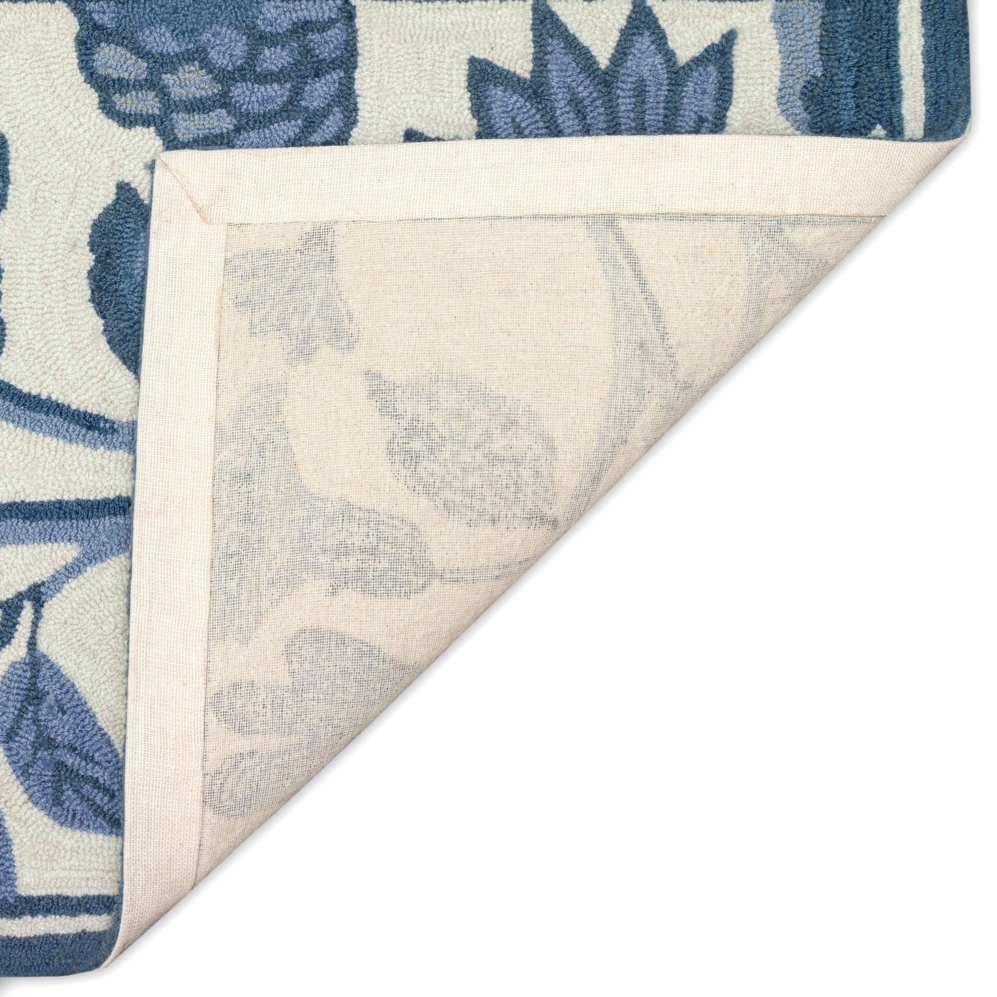 bleu Tapis intérieur/extérieur Capri Floral Vine en vente sur Faire4