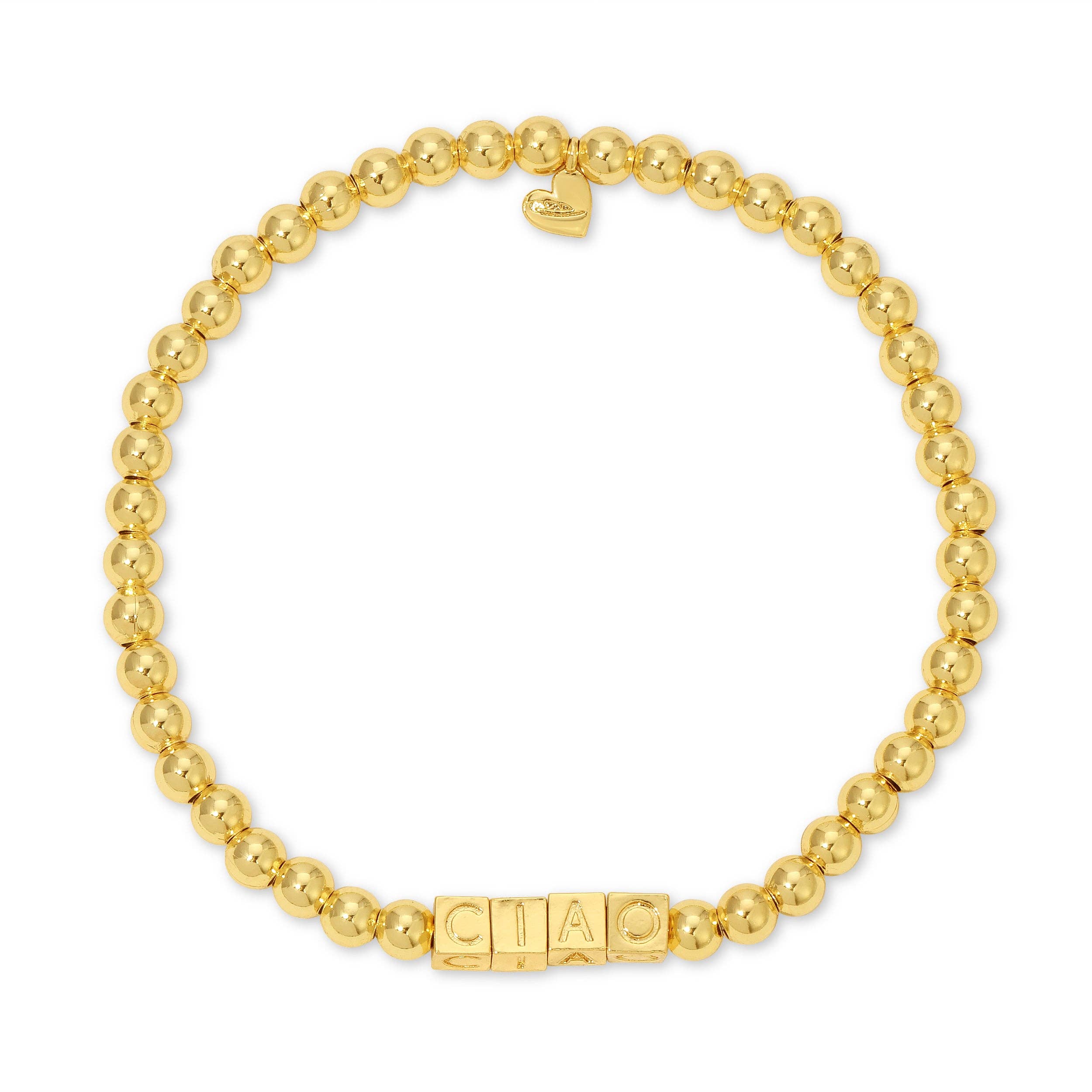 Lucky Feather – Großhandel Perlenarmband – Liebessprache Stretch-Armband - Ciao - Gold1