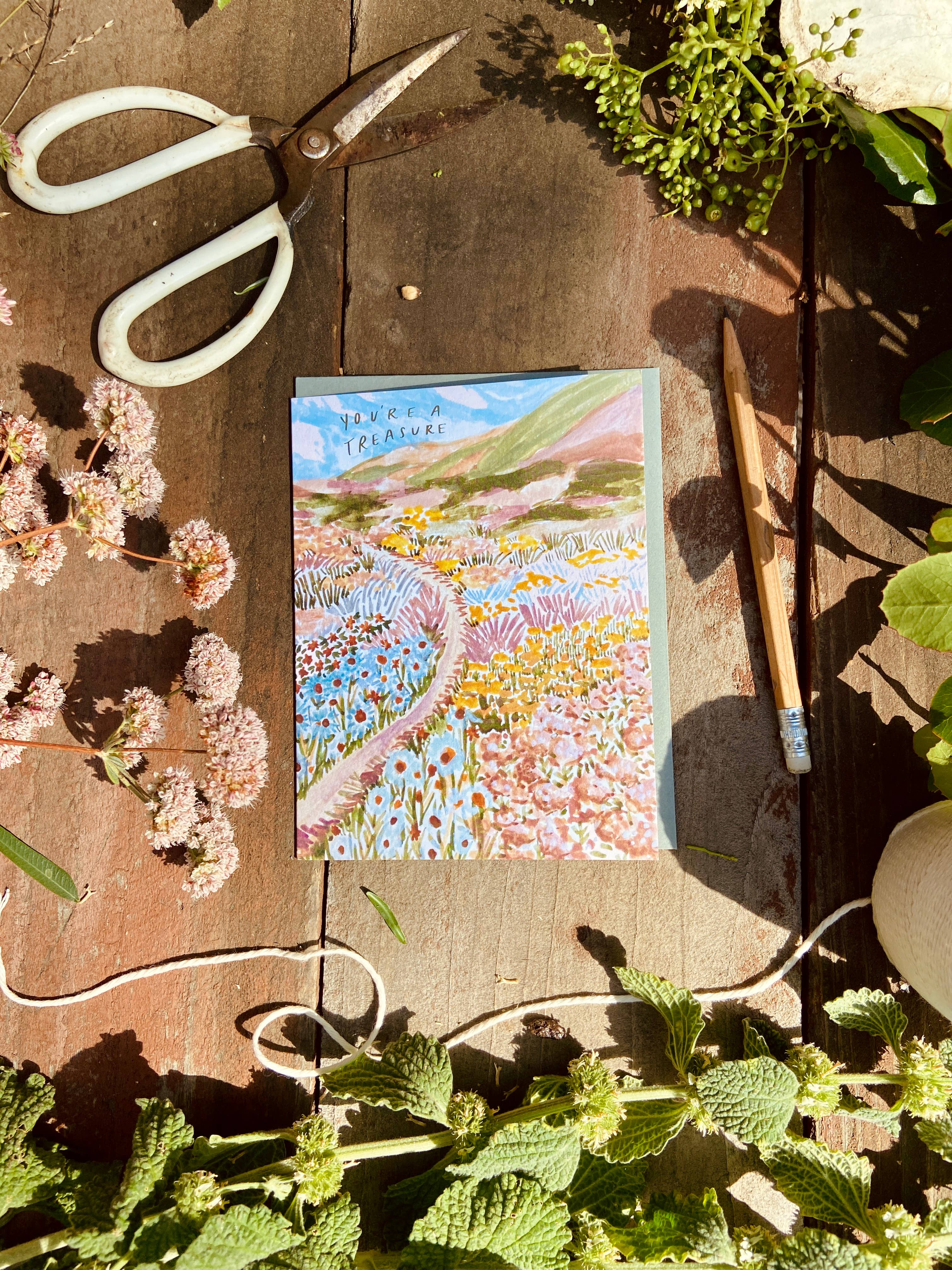 Little Salt Wagon - Wholesale Everyday Greeting Card - You're A Treasure Wildflower Colorful Coast Greeting Card1