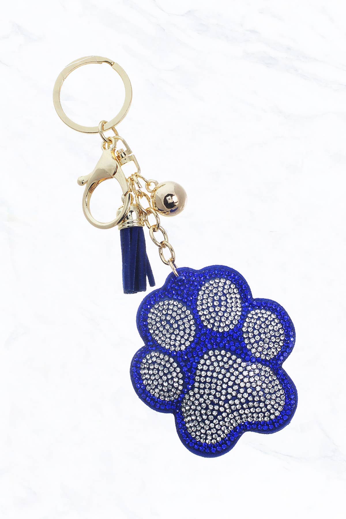 Suzie Q USA - Wholesale Keychain - Women's - Glittering Crystal Dog Paw Keychain1
