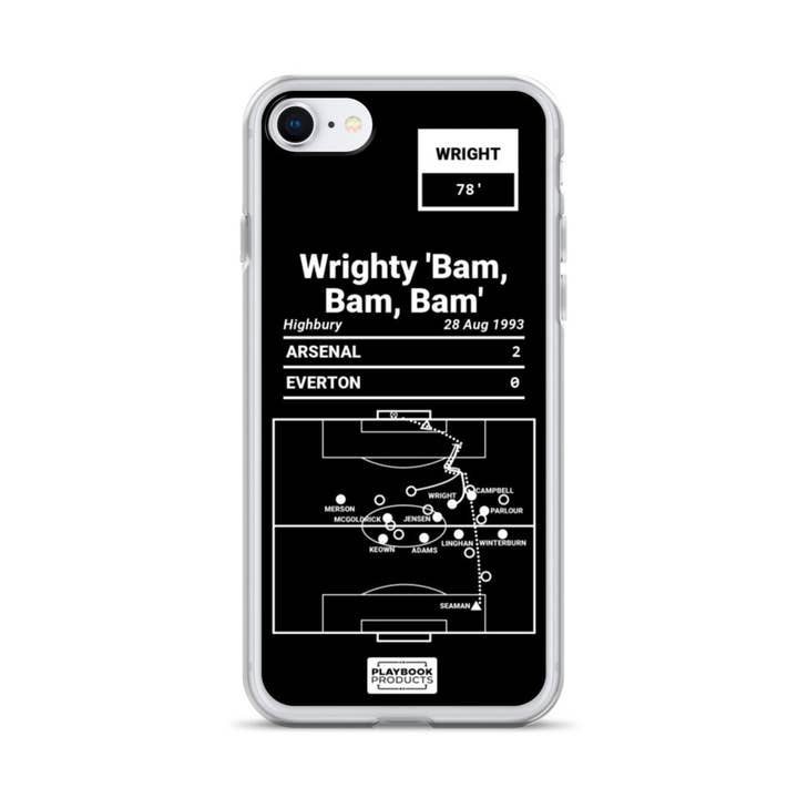 Custodia iPhone Arsenal Greatest Goals: Wrighty 'Bam, Bam, Bam' (1993) per la vendita all'ingrosso da parte di Playbook Products