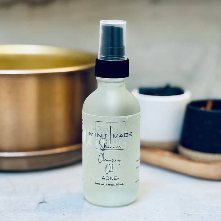 Acne Cleansing Oil | Kalahari Melon Seed Oil Cleanser for wholesale by Mint Made Artisan Soaps and Holistic Skincare