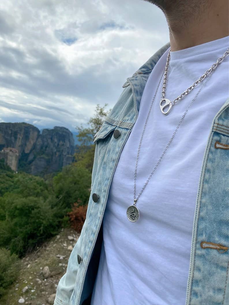 Christina Christi - Vente Bijou – homme - Bijoux pour hommes, collier chaîne argentée, colliers masculins4