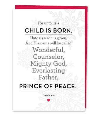 Design With Heart - Wholesale Christmas Card - "For unto us a Child is born - 8 Boxed Christmas Cards1