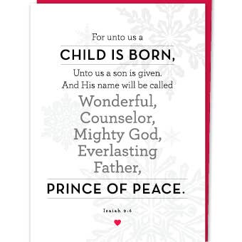 Design With Heart – Engroshandel Julekort – „For os fødes et barn - 8 boksede julekort1