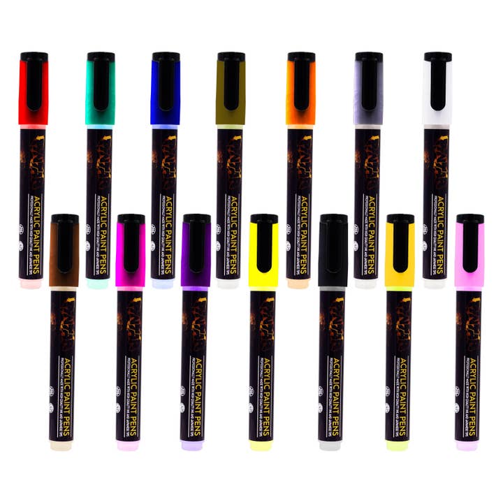 Pintar Art Supply - Wholesale Marker - Pintar Acrylic Paint Markers - 14 Pack With 5 mm Tips