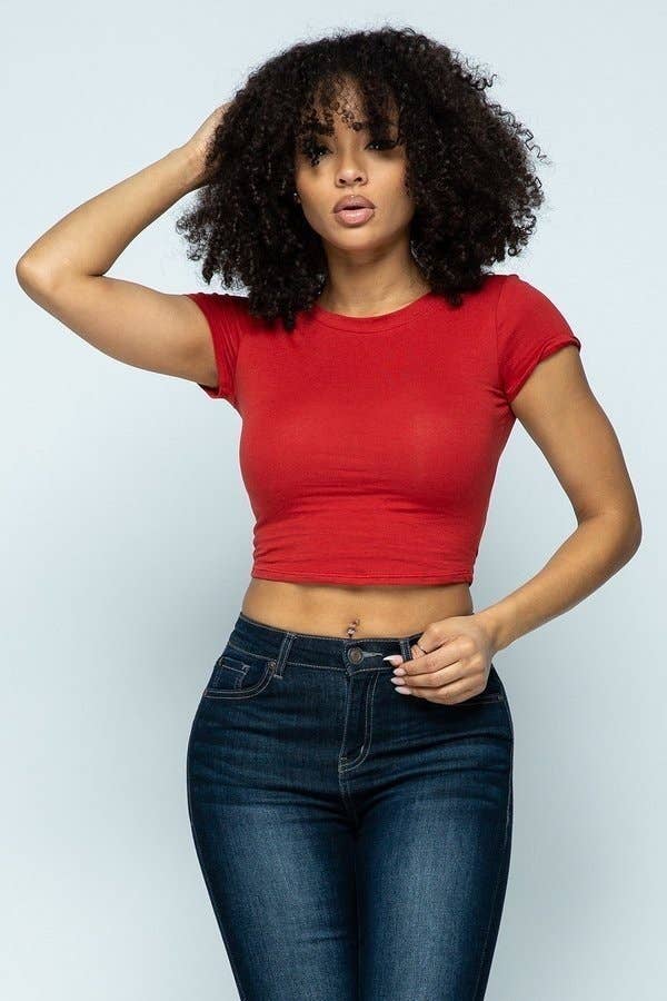 Lime All the Time - Wholesale T-shirt – women's - Solid Cropped Top T Shirt6