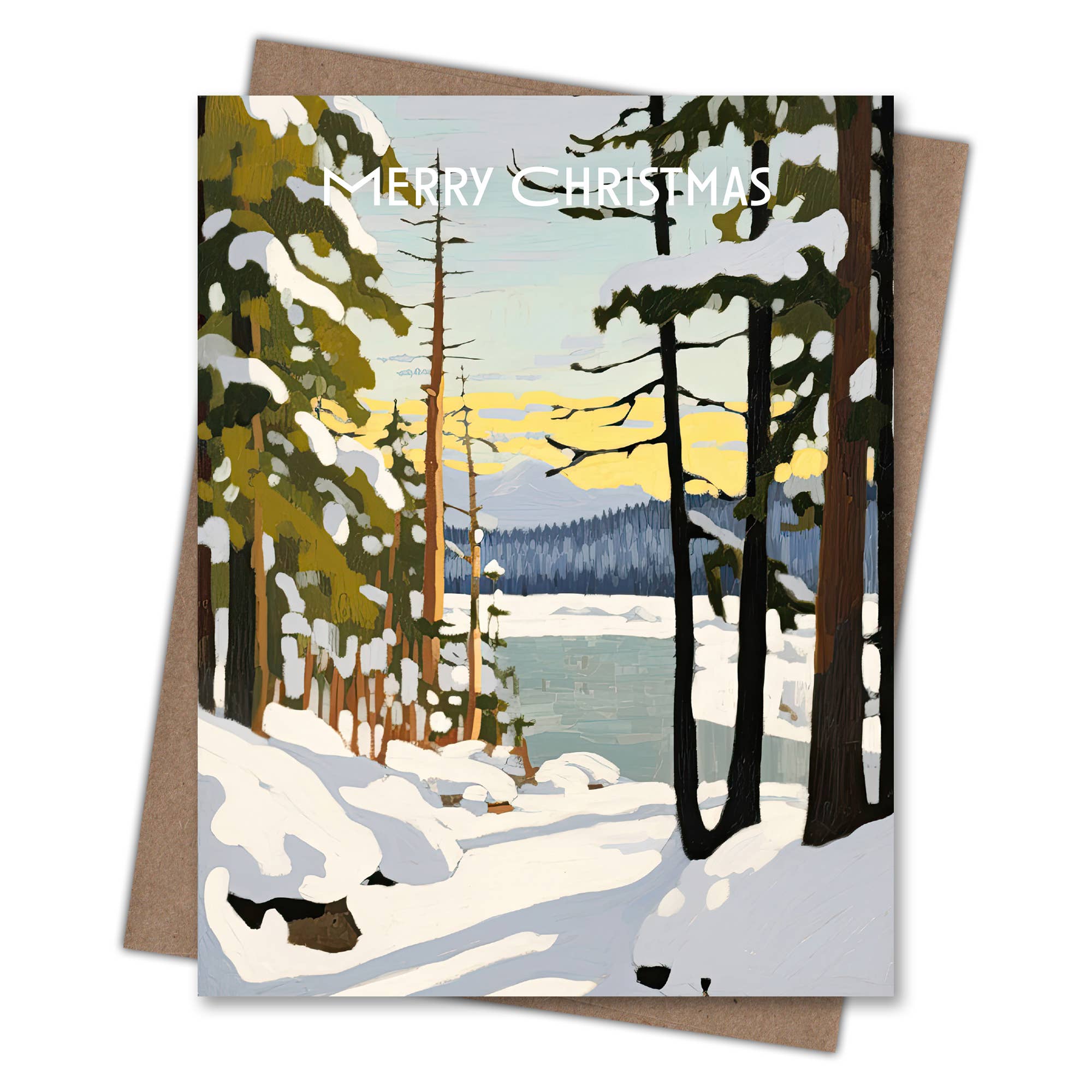 Waterknot - Wholesale Kerstkaartje - Winter Landscape Lake kerstkaart1