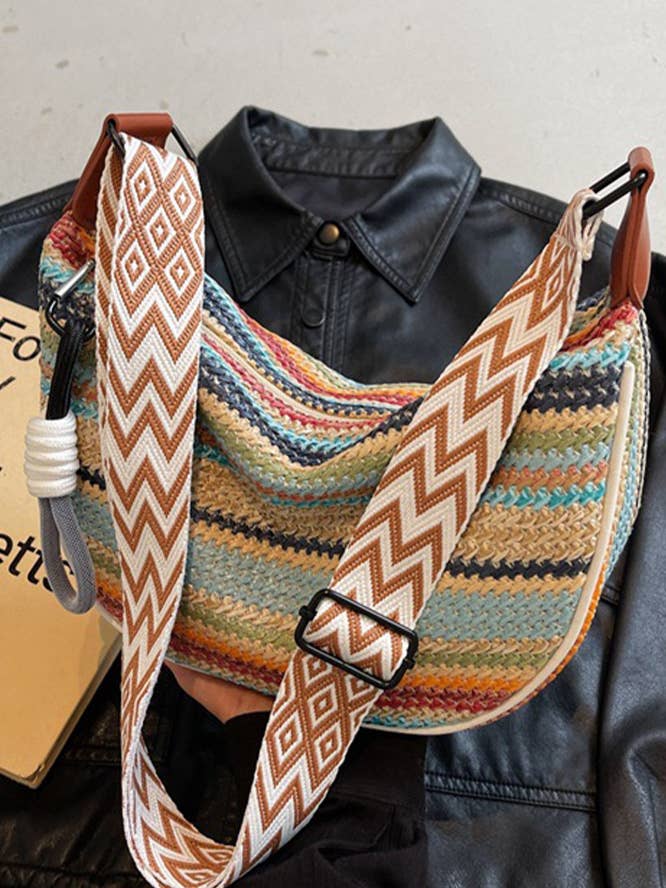 Colorblock Straw Bag ZK2224 for wholesale by UNISHE