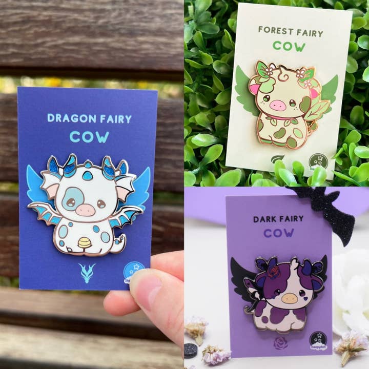 Sheepydust - Wholesale Lapel pin/button - Fairy Cows Mystery Pin Bag3