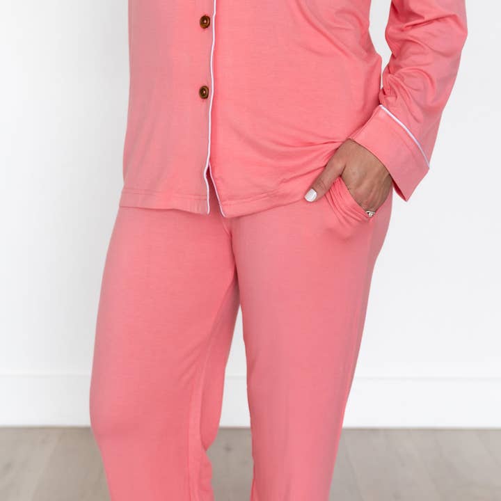 Lillian's Garden Swans Bamboo Women's Luxe Lounge Set for wholesale by Laree + Co.