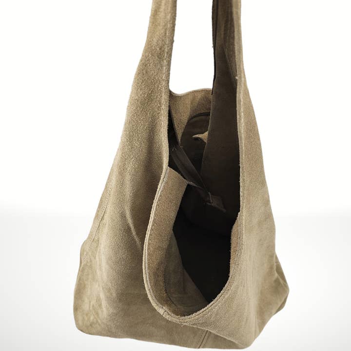 ITALIAN'S LEATHER - Wholesale Satchel - Women's - Suede Leather Bag Silvia 22103230