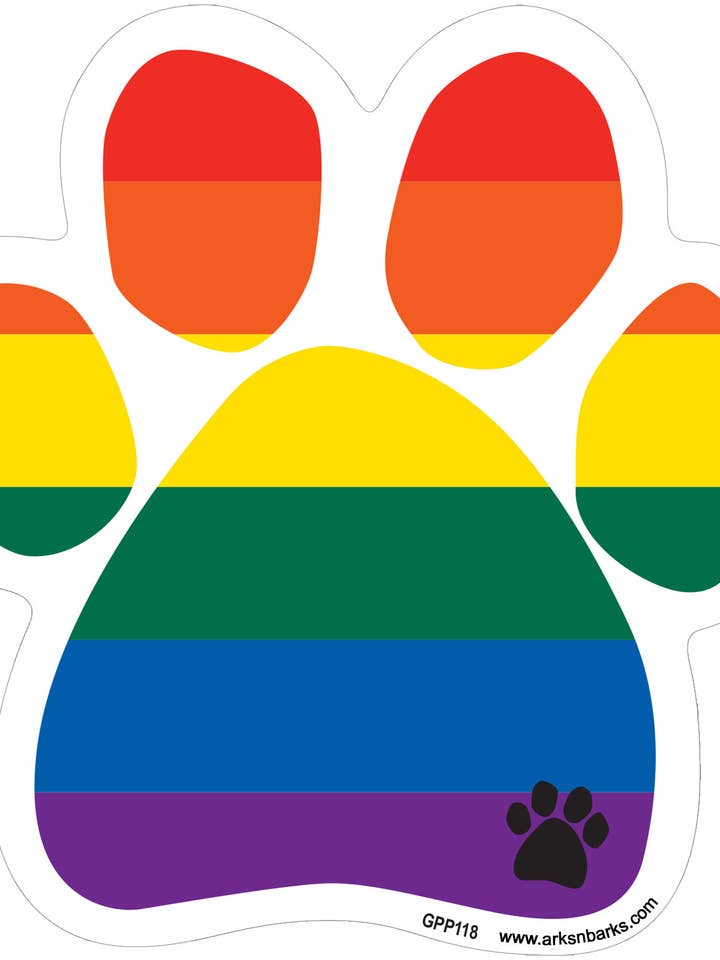 Rainbow Gay Pride Paw Shaped Magnet for wholesale by Pet Gifts USA, LLC