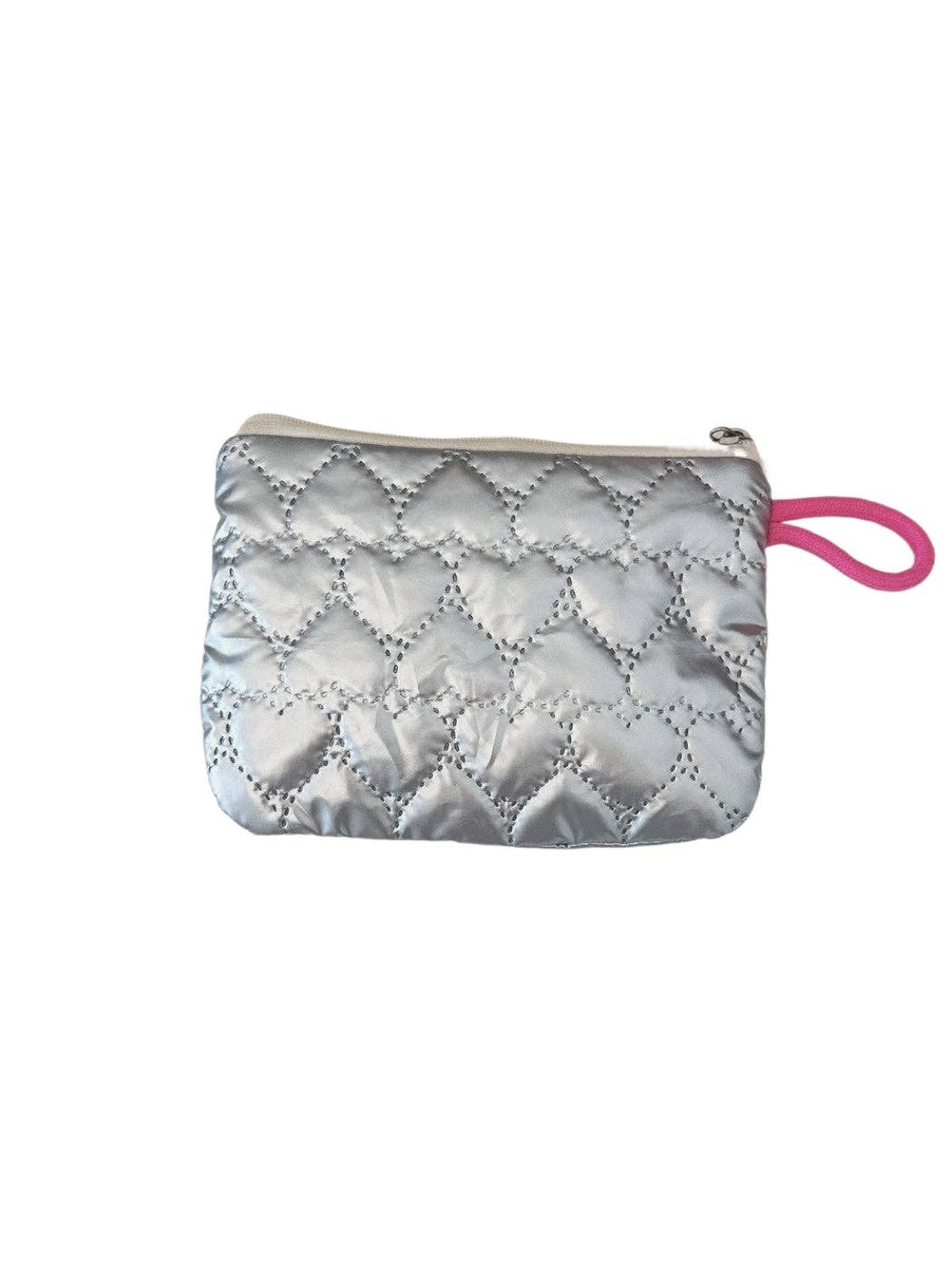 Funkyrel® Atzbranding Limited – wholesale Myntväska - Dam – Cosbai - Silver & Pink Myntbörs med Hjärtmönster1