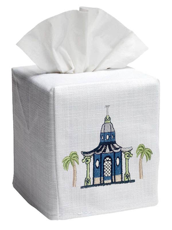 Jacaranda Living - Wholesale Tissue Box - Tissue Box Cover, Linen/Cotton, Embroidered5