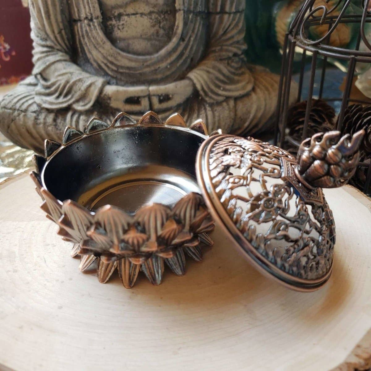 My Magic Place Shop - Wholesale Incense Holder - Small Lotus Incense Holder, Brass Metal Incense Burner2