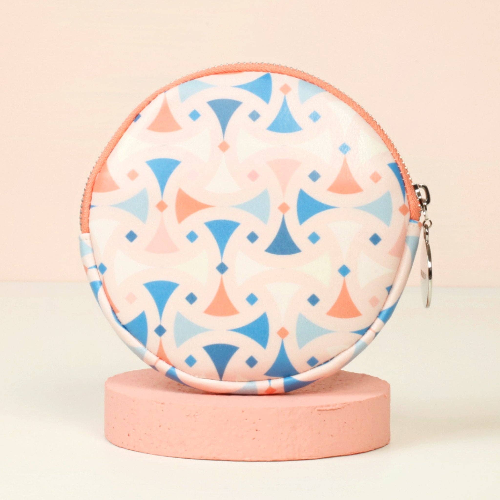 DAN300 - Wholesale Coin purse – Women’s - ROUND PURSE (MEDIUM) - SANTORINI