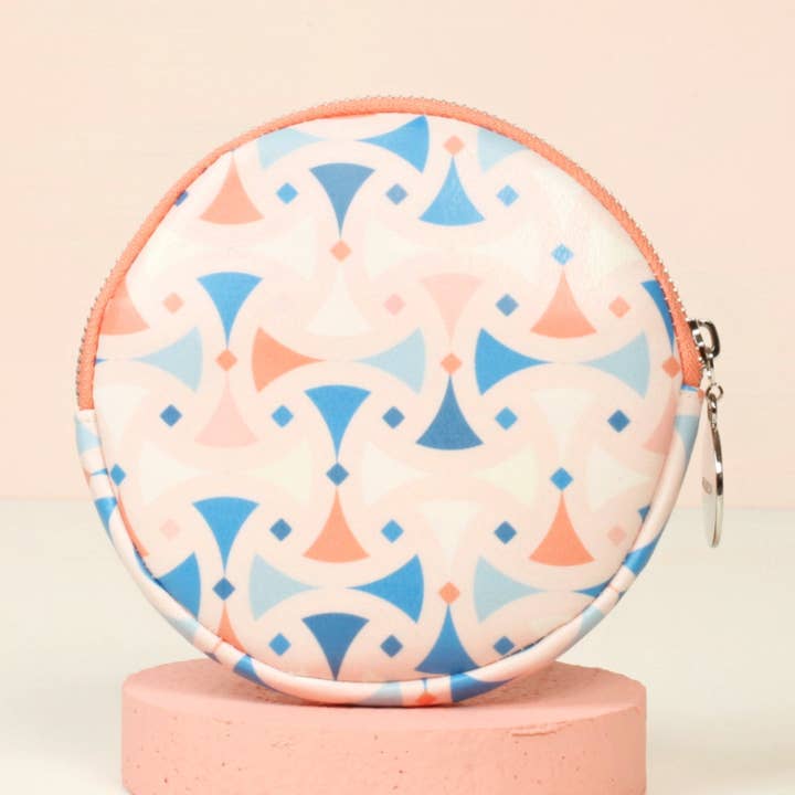 DAN300 - Wholesale Coin purse – Women’s - ROUND PURSE (MEDIUM) - SANTORINI0