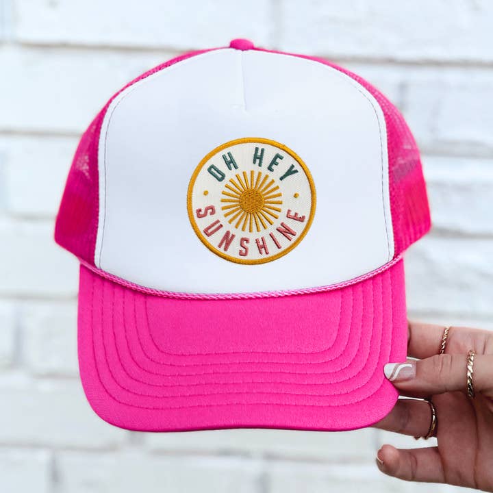 Gorra de camionero para niños con parche Oh Hey Sunshine para venta al por mayor de Spruce Seed