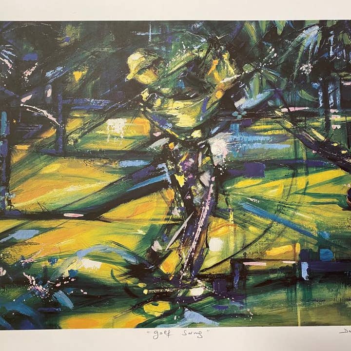 Duaiv Golf Schwung Hand signiertes Sportkunstwerk für den Großhandel von Deluxe Fine Art