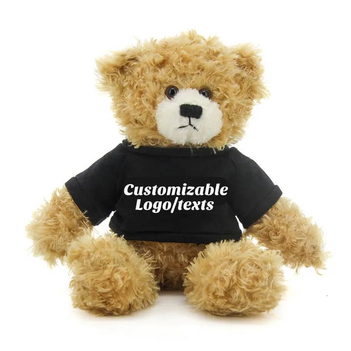 11" Beige Plush Bear in Custom T-shirts | Customizable Plush for wholesale by Plushland
