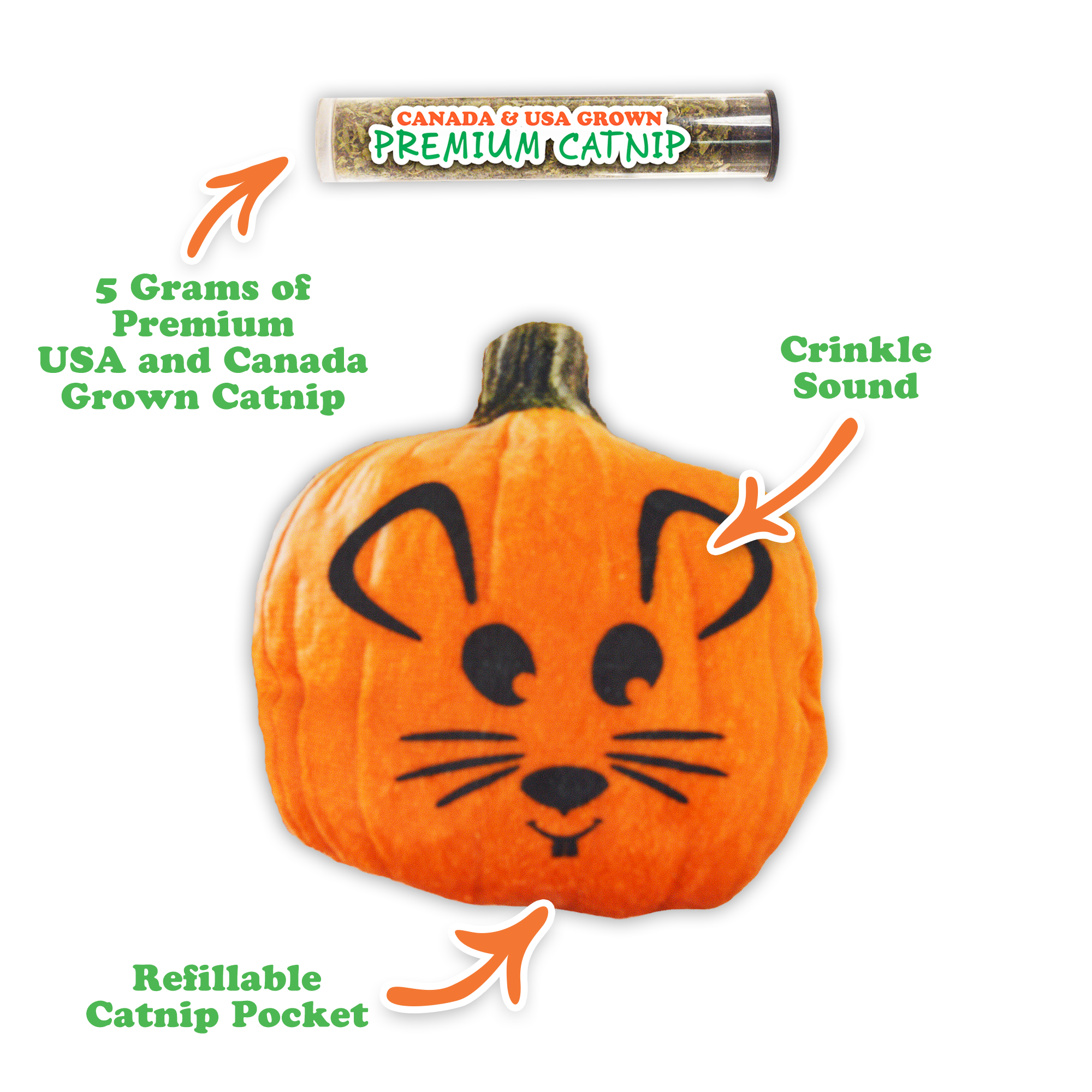 SmarterPaw | Meowijuana & Doggijuana - Wholesale Pet Toy - Cat - Meowijuana® Get Spooked Pumpkin & Harvest Moon Clip Strip6
