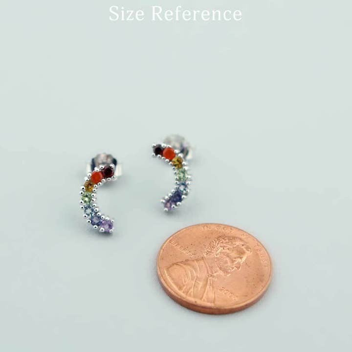 Culture Spot - Wholesale Stud/Post Earrings - Chakra Gemstone Curved Small Stud Earrings