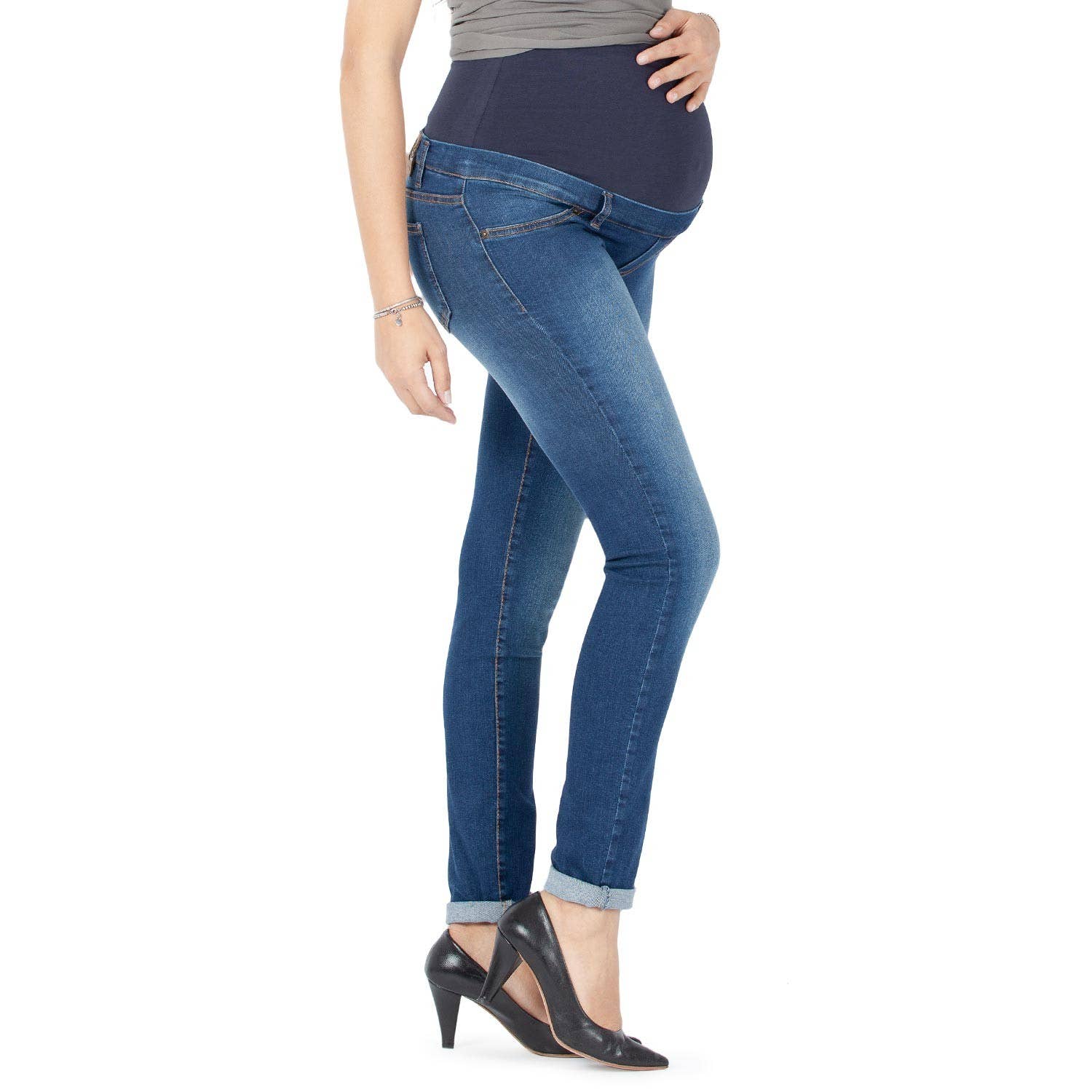 Milano, Basic maternity jeans - slim fit - Medium Blue for wholesale on Faire1
