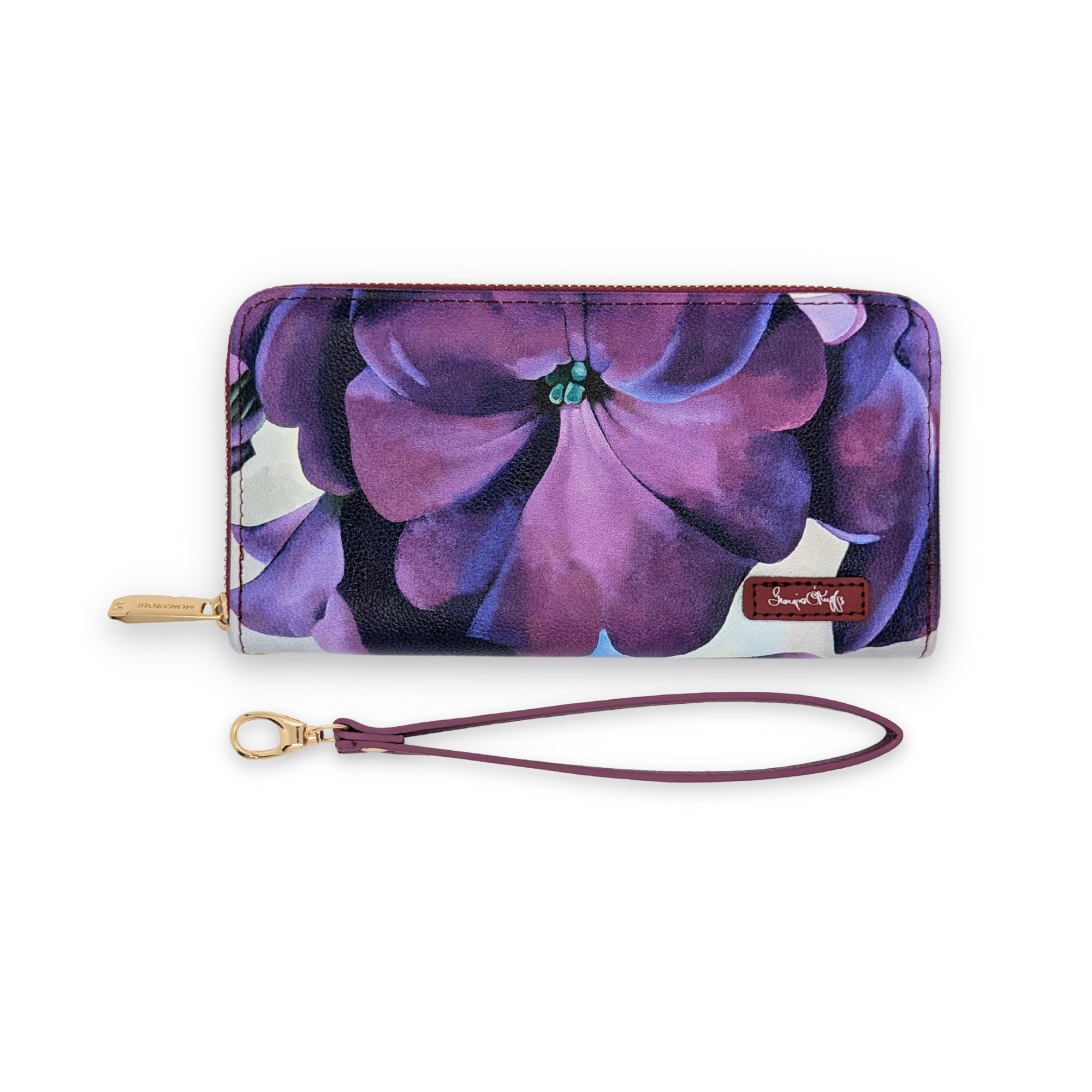 Monarque - Vendita all'ingrosso Portafogli - Donna - Portafoglio da polso floreale Petunia viola-Clutch fiore O'Keeffe0