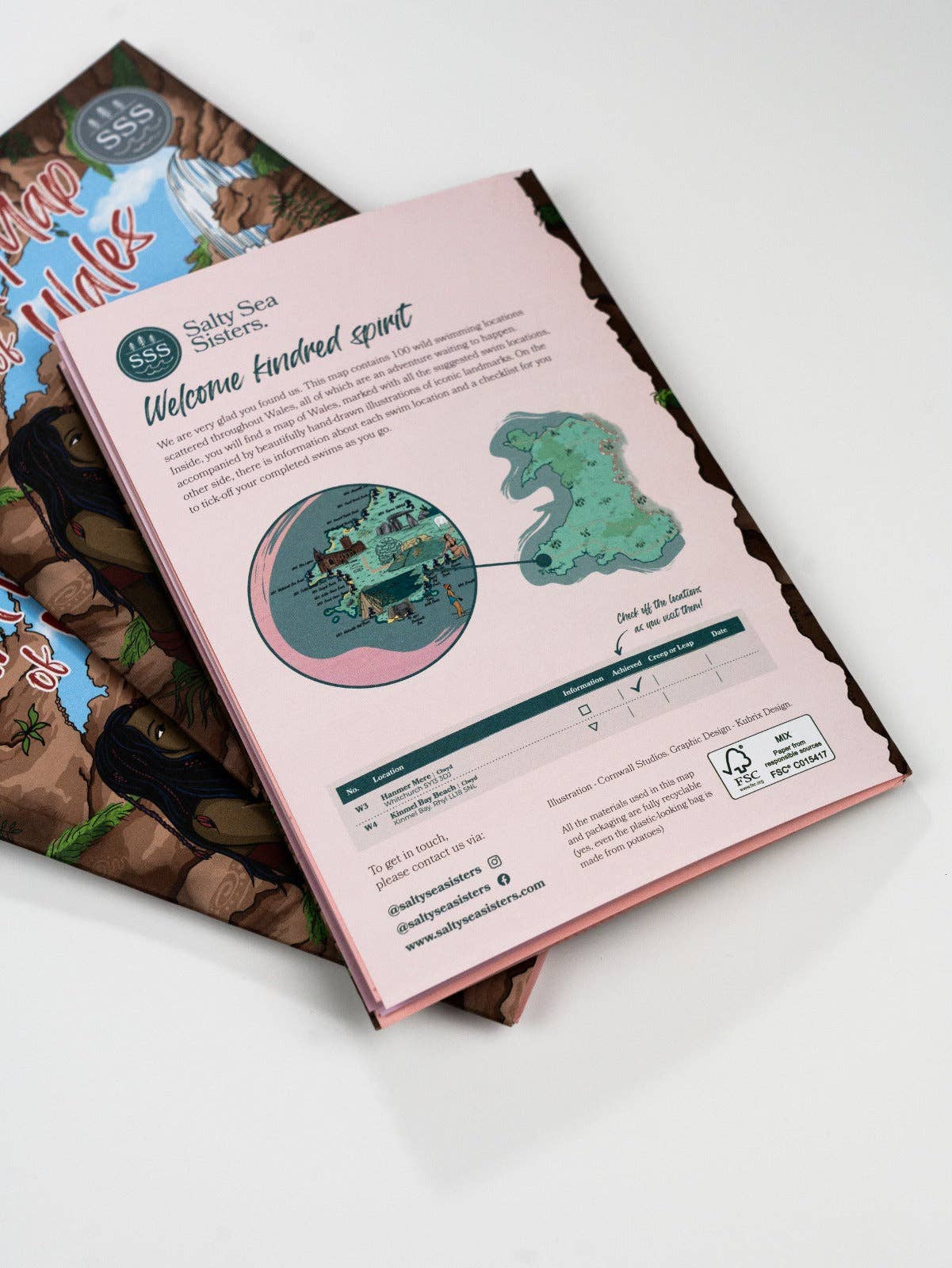 Salty Sisters - Vente Transportation - Carte de baignade du Pays de Galles2