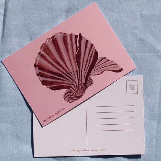 The Scallop, Aldeburgh – Illustrated Postcard for wholesale by Emma Holmes Art