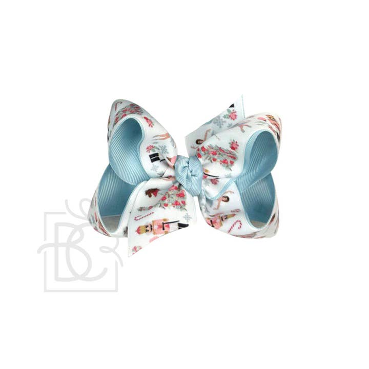 Beyond Creations, LLC - Wholesale Hair Bow - Kids - Layered Christmas Nutcracker Pastel Bow on Alligator Clip0